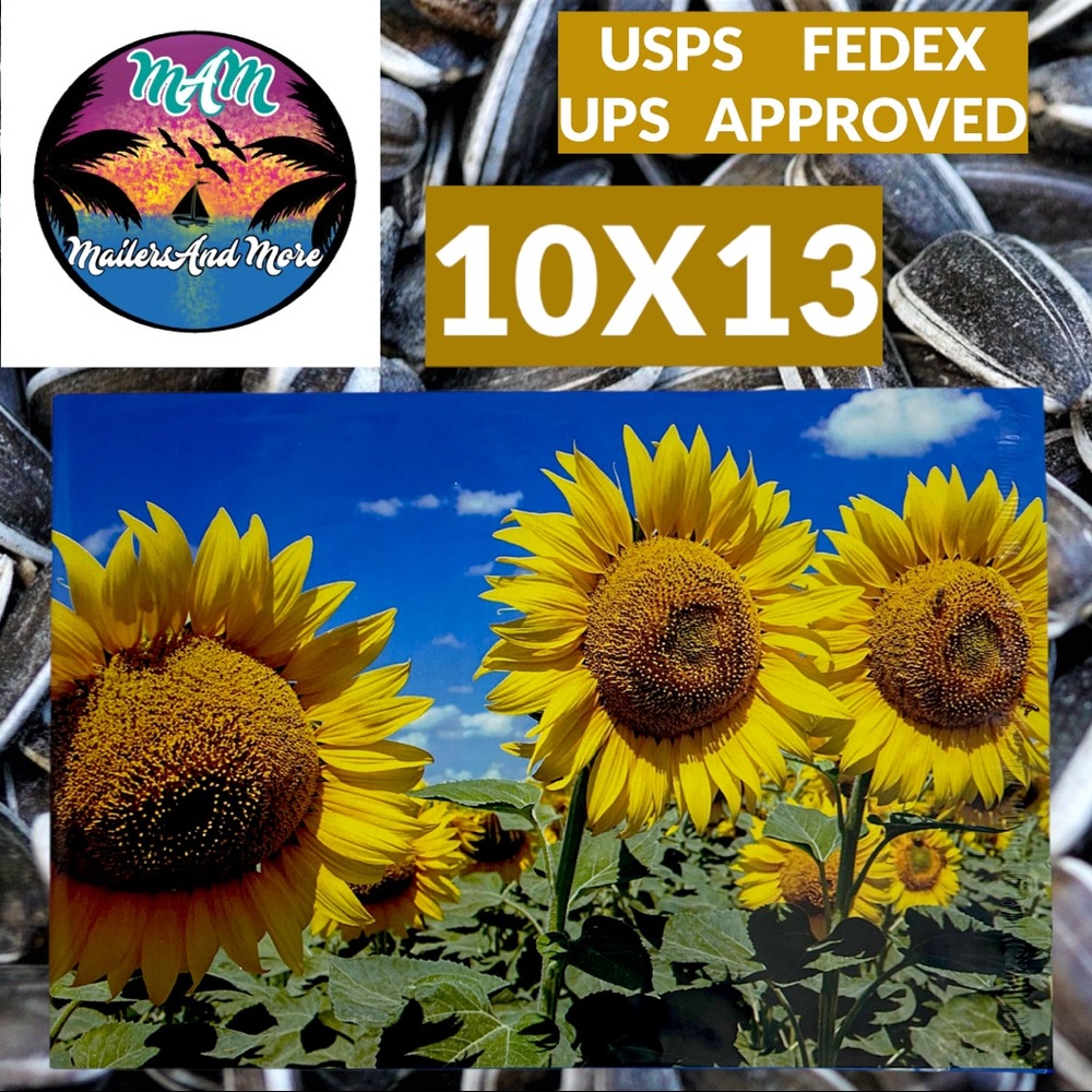 50 10X13  Poly Mailers Sunflower, Shipping Envelopes PRICE IS FIRM Fall - Picture 6 of 8